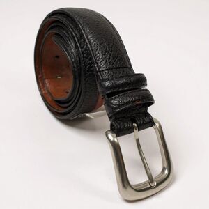 Arden Leather Co Black Pebbled Genuine Italian Leather Belt mens 44